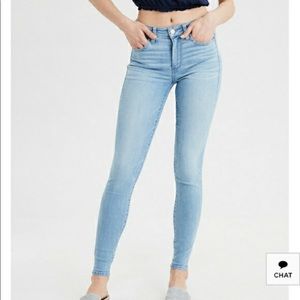 American Eagle Light Wash Stretchy Jeggings Jeans
